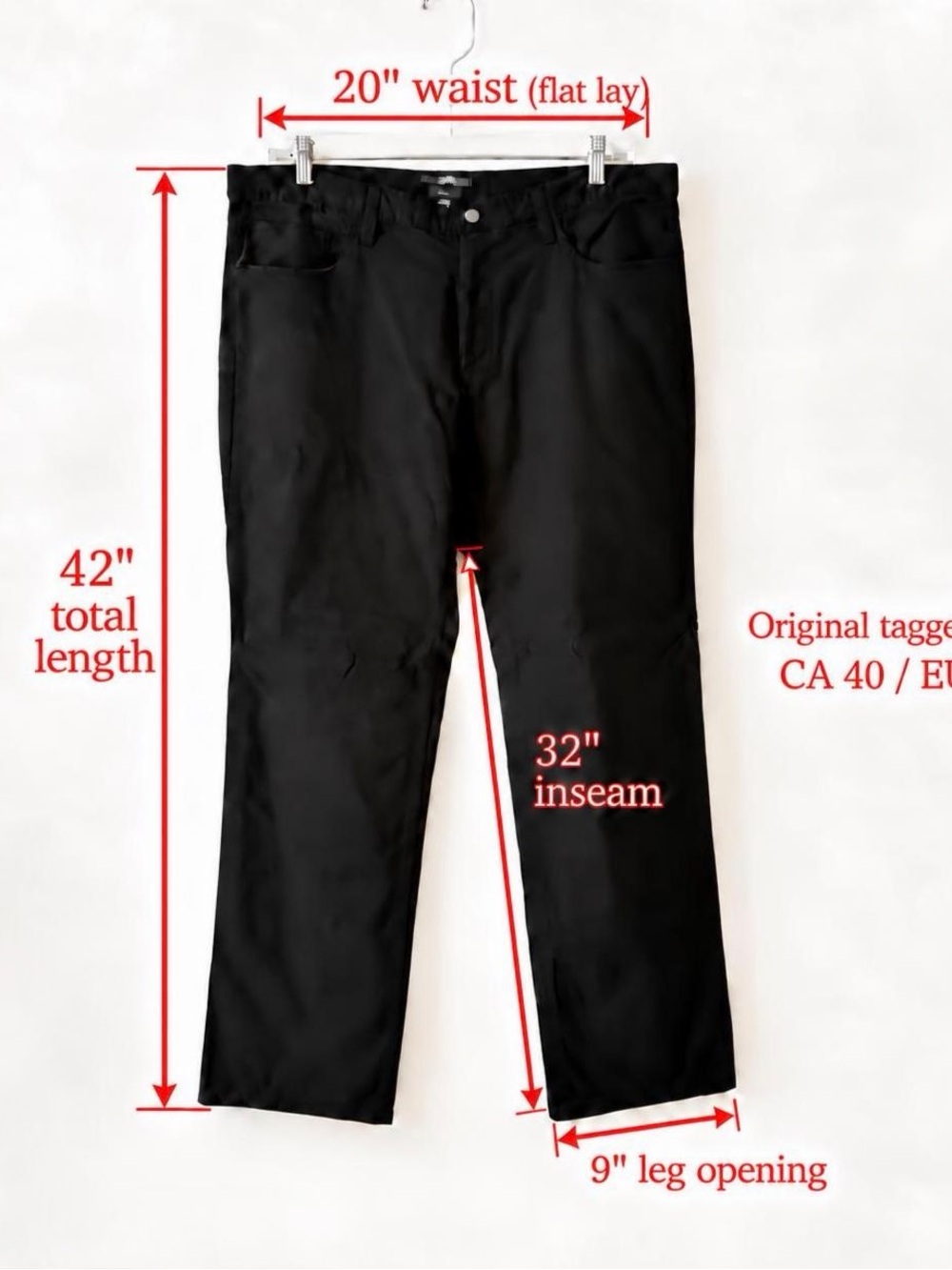 Vintage Mexx Men's Black Stretch Pants, Straight Leg Regular Fit, US/CA 40